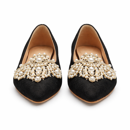 Ballerines pour femmes détail nacre confort élégant sans lacet
