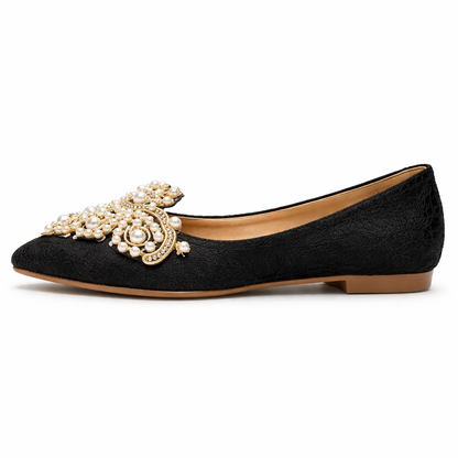 Ballerines pour femmes détail nacre confort élégant sans lacet