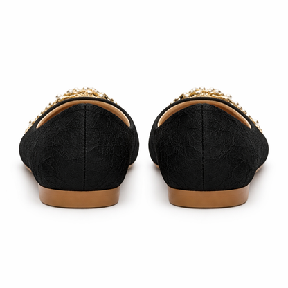 Ballerines pour femmes détail nacre confort élégant sans lacet