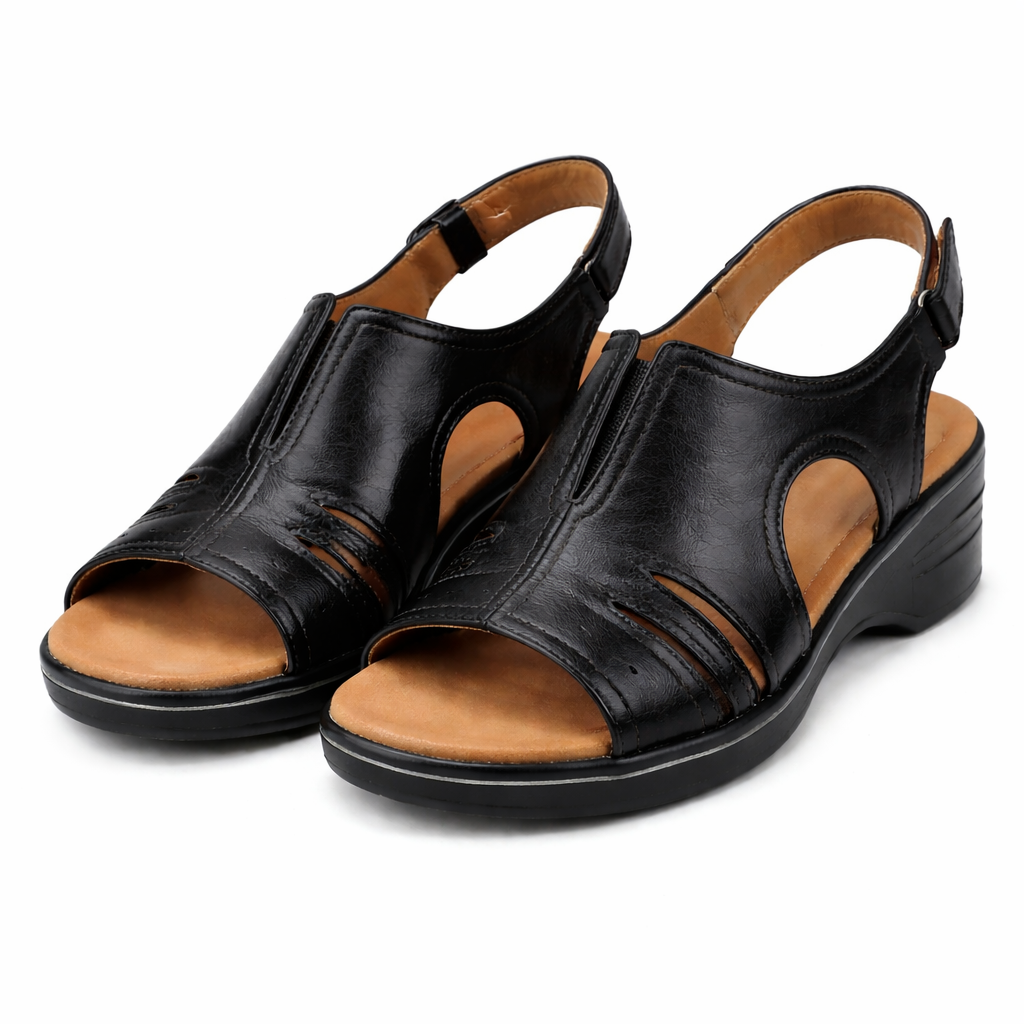 Sandales Orthopédiques en Cuir pour Femme | Support de Voûte Plantaire Confort