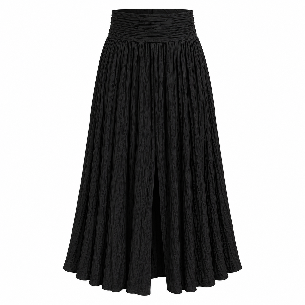 Jupe Maxi | Taille Haute, Plissée | Plus Shirt