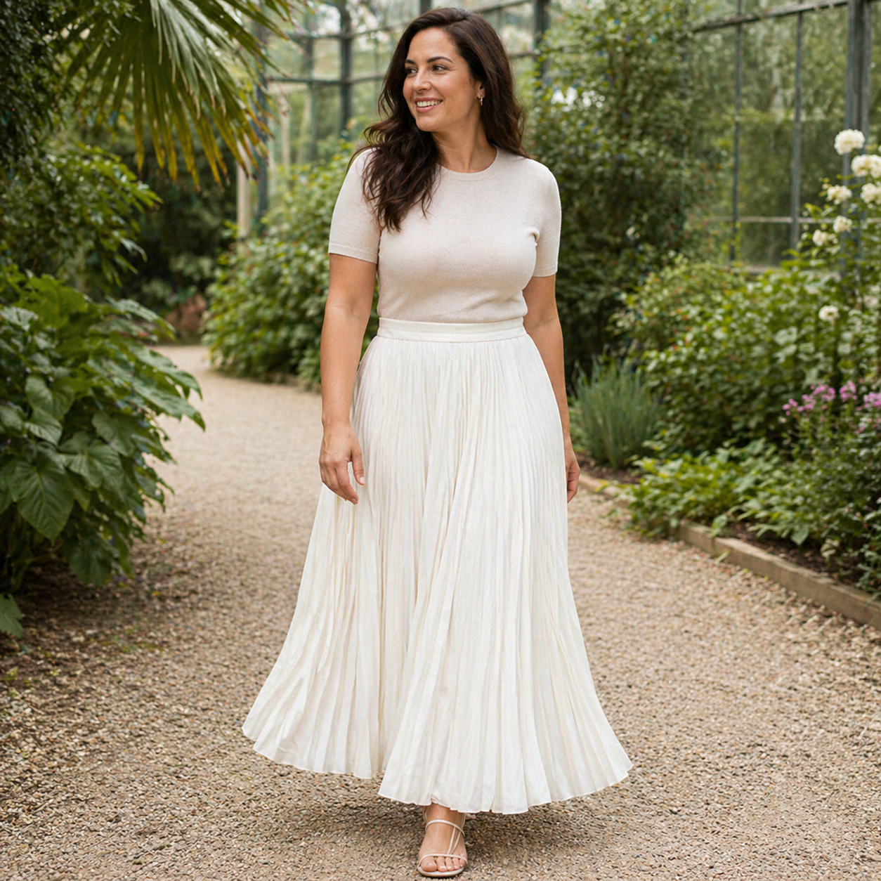 Jupe Maxi | Design Plissé Blanc