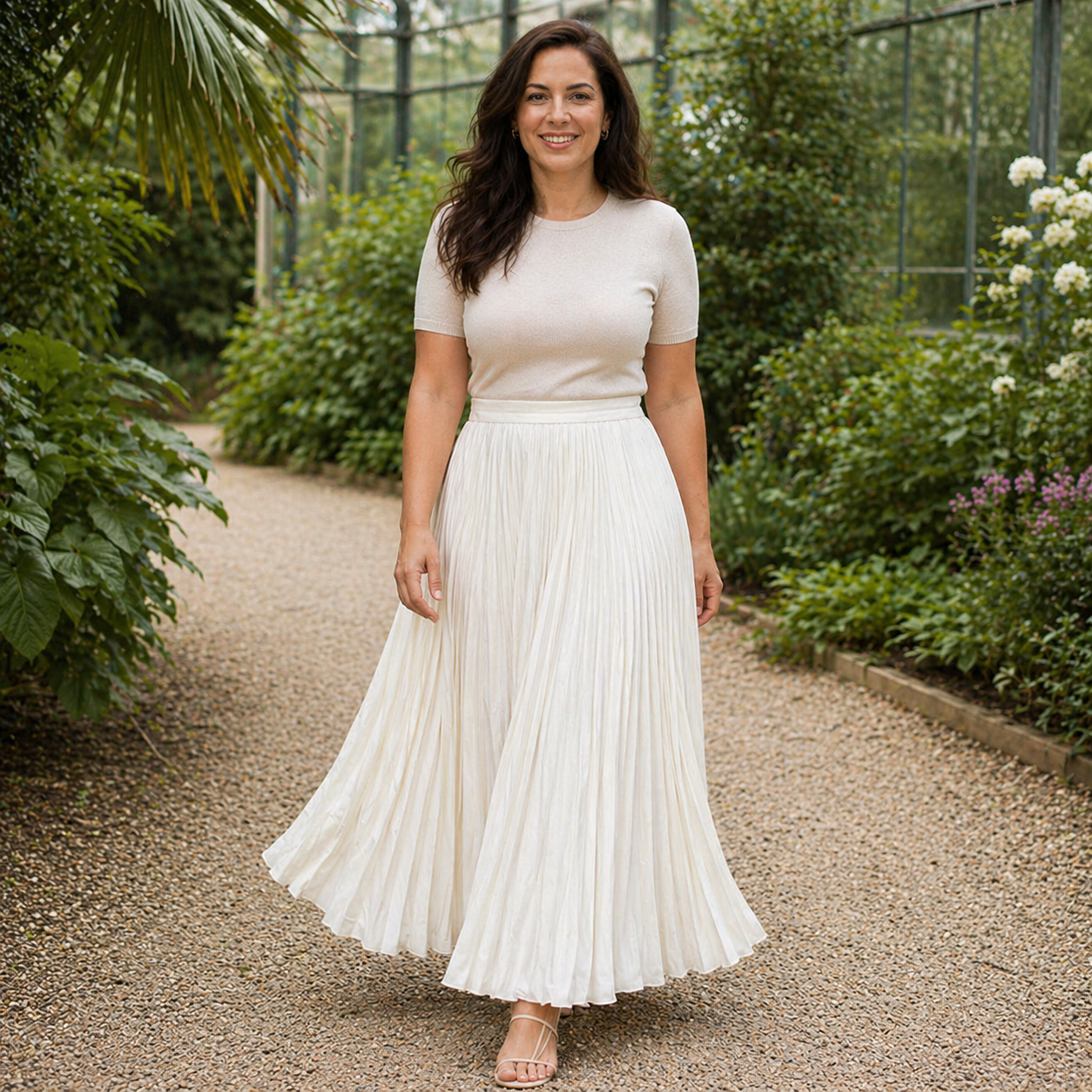 Jupe Maxi | Design Plissé Blanc
