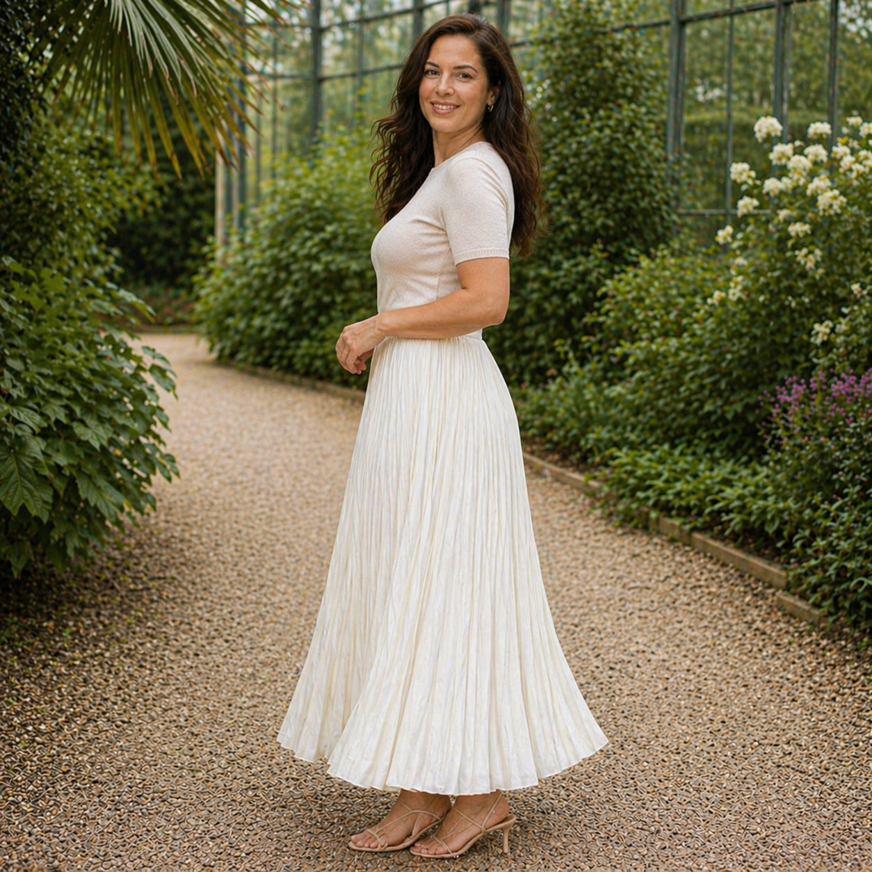 Jupe Maxi | Design Plissé Blanc
