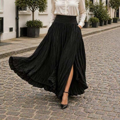 Jupe Maxi Taille Haute Plissée Plus Shirt