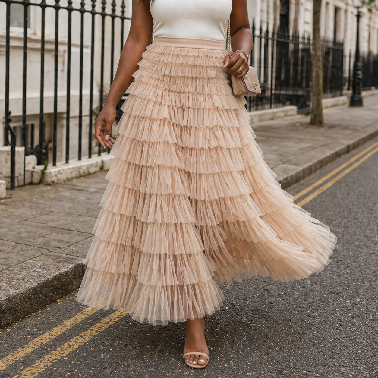 Jupe Maxi Tulle Romantique Design Élégant