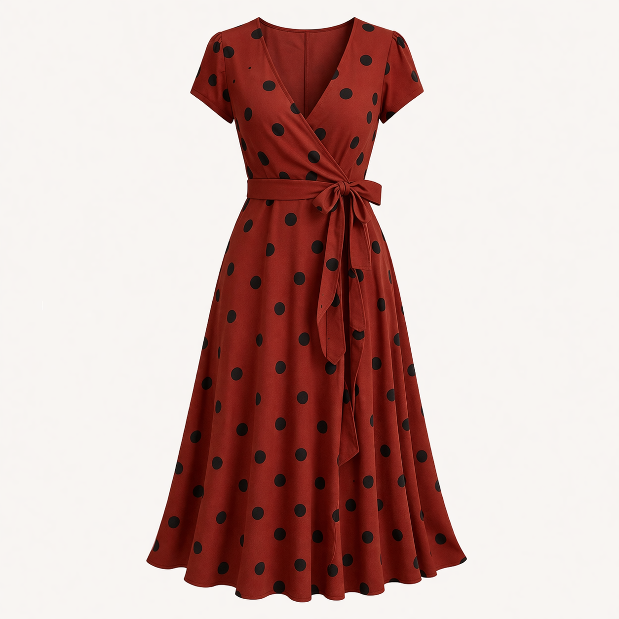 Robe Midi Femme | Pois, Lien Taille | Style Fluide Décontracté