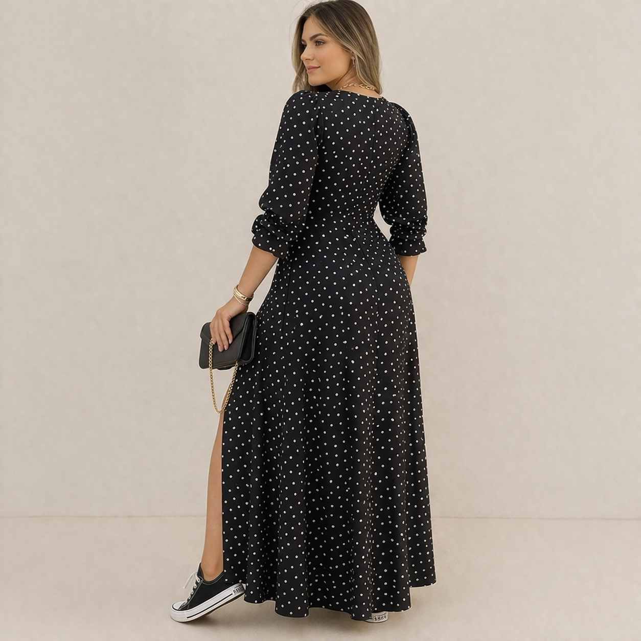 Robe à Pois | Élégante et Classique pour Femmes | Coupe Fluide