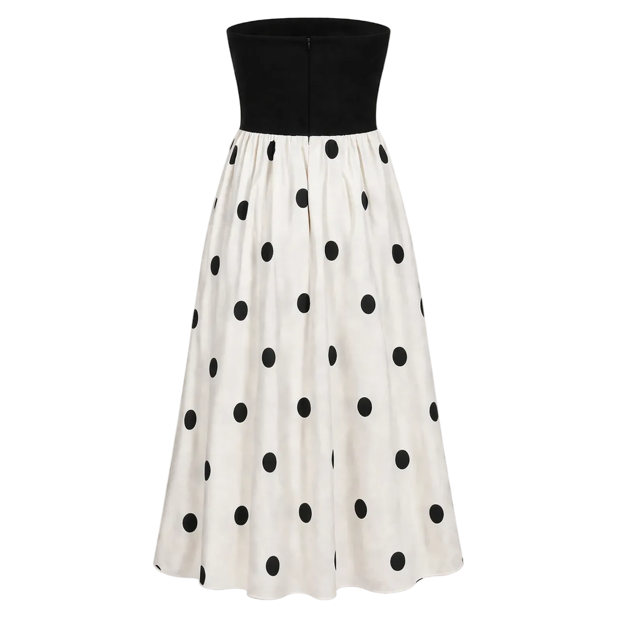 Robe sans bretelles | Robe trapèze pour femme, pois | Style élégant d'été