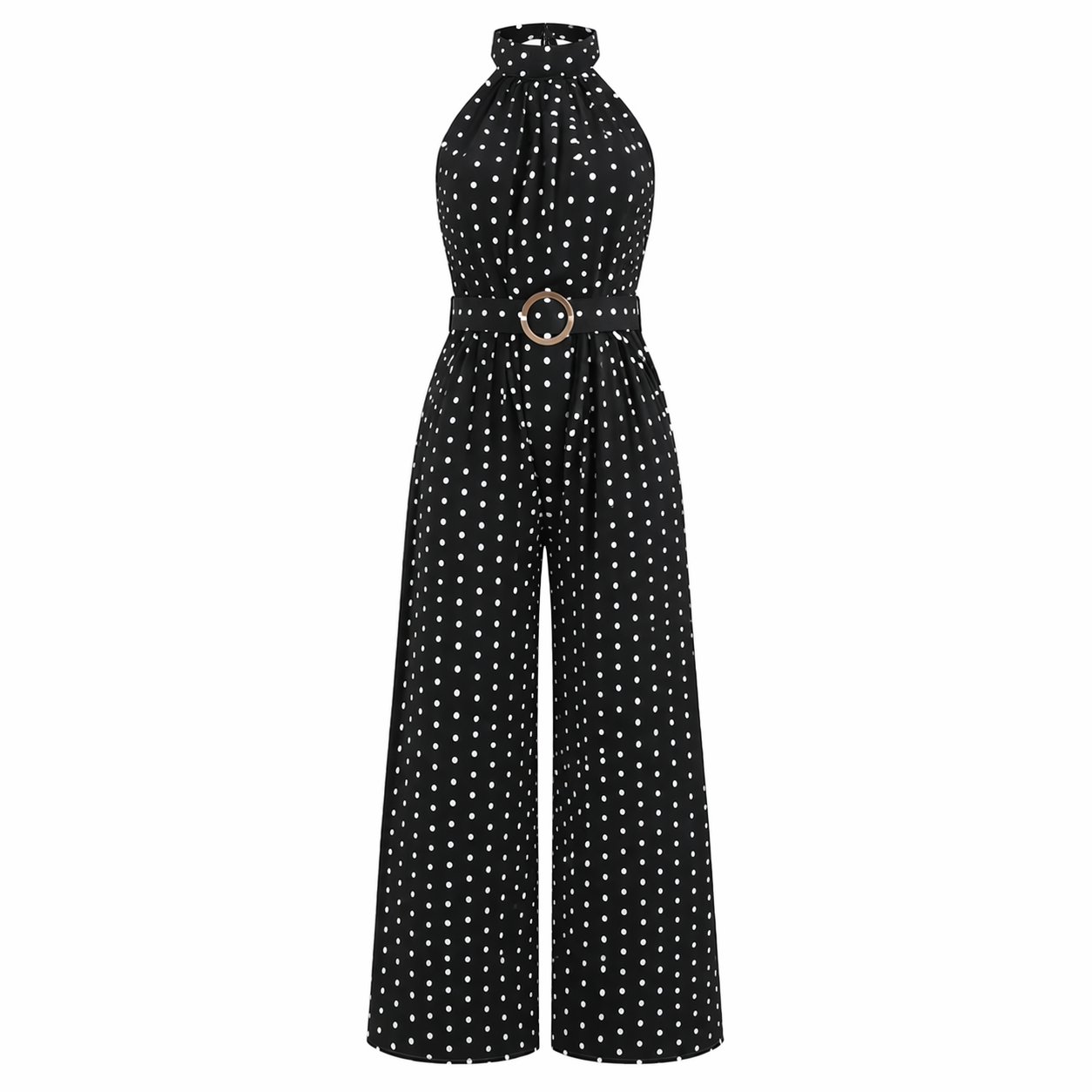 Combinaison à pois | Femme Ceinturée, Coupe Fluide | Style Chic d'Été