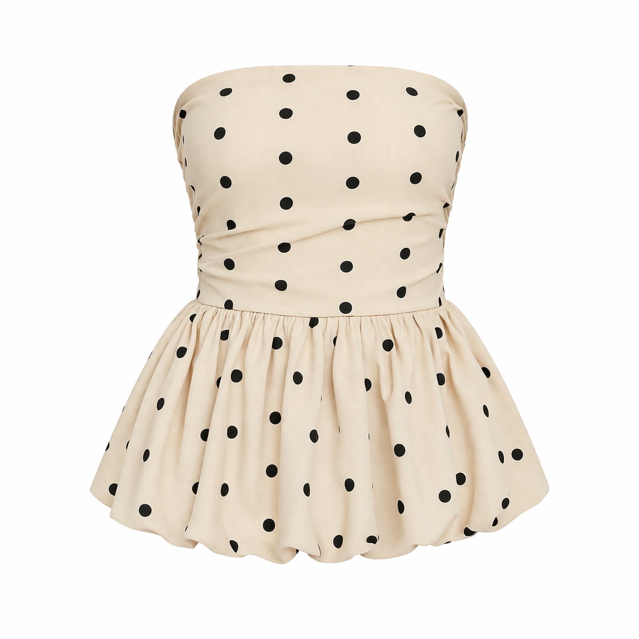 Top Peplum | Femme Épaules Dénudées, Tissu Léger | Abricot