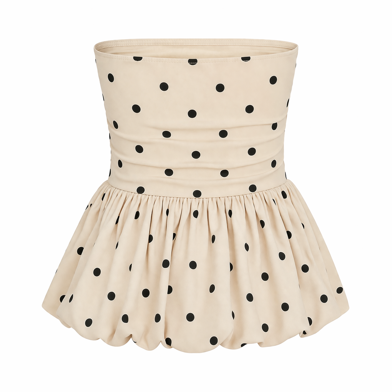 Top Peplum | Femme Épaules Dénudées, Tissu Léger | Abricot