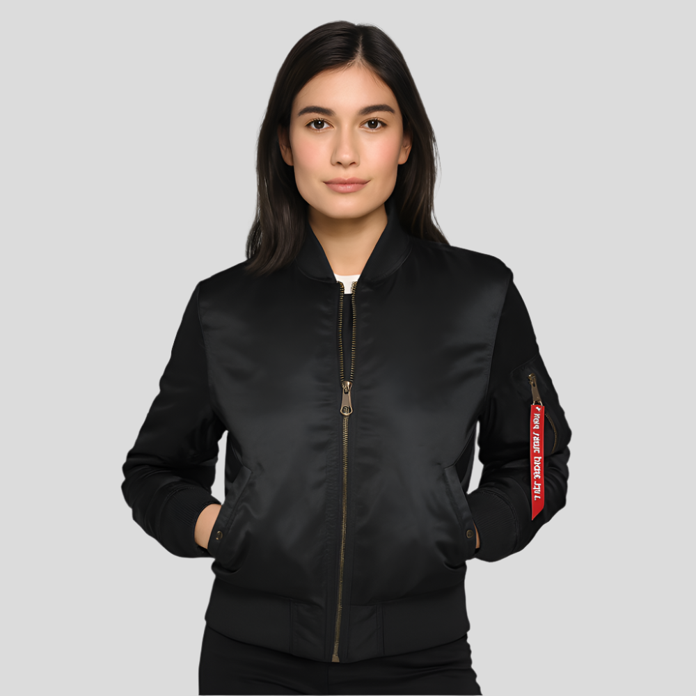Veste pilote MA-1 pour femmes - Design classique - Bord-côte