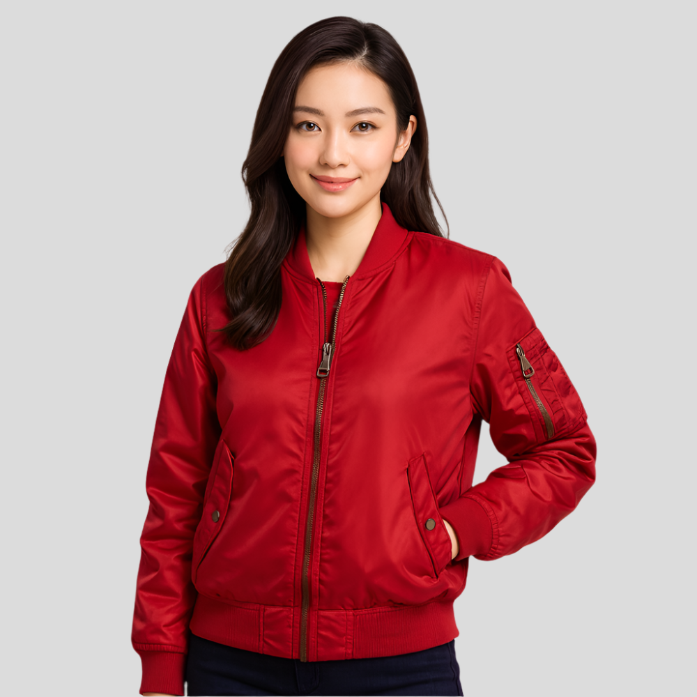 Veste pilote MA-1 pour femmes - Design classique - Bord-côte