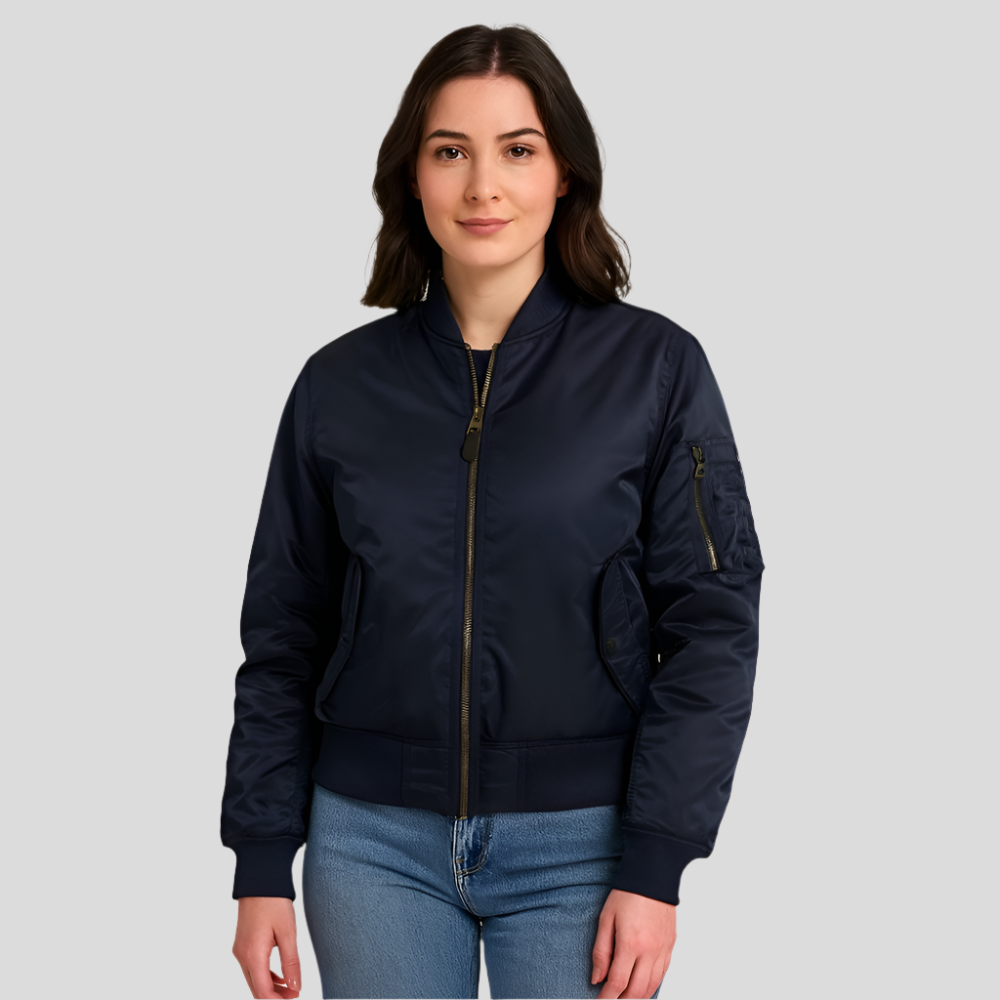 Veste pilote MA-1 pour femmes - Design classique - Bord-côte