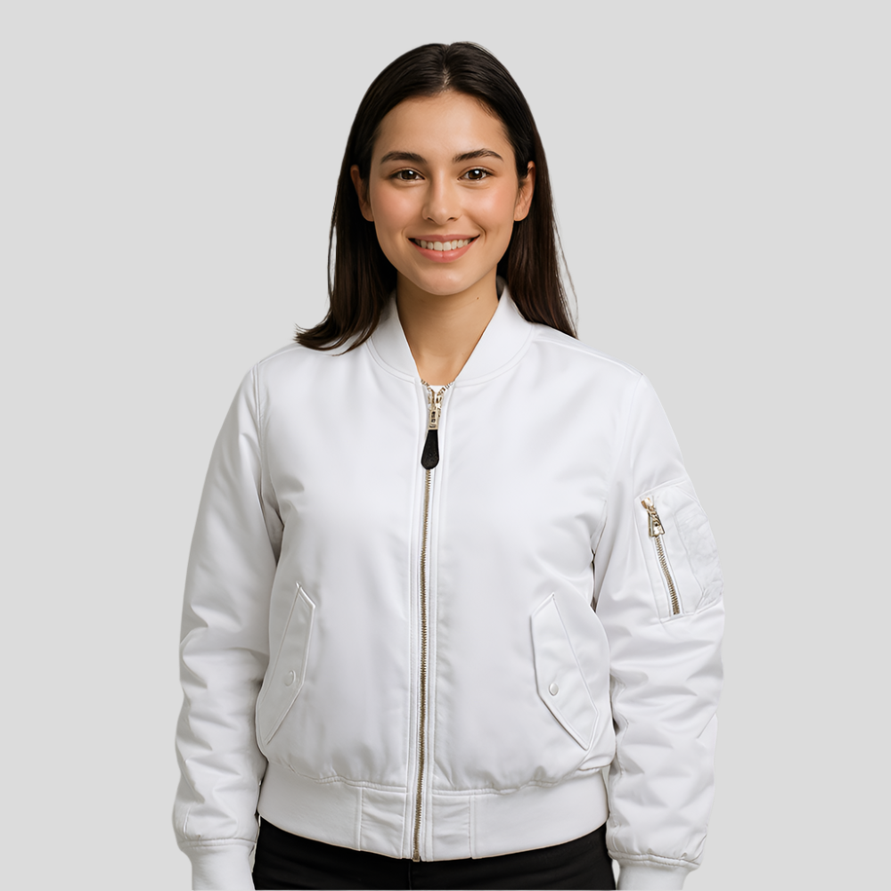 Veste pilote MA-1 pour femmes - Design classique - Bord-côte
