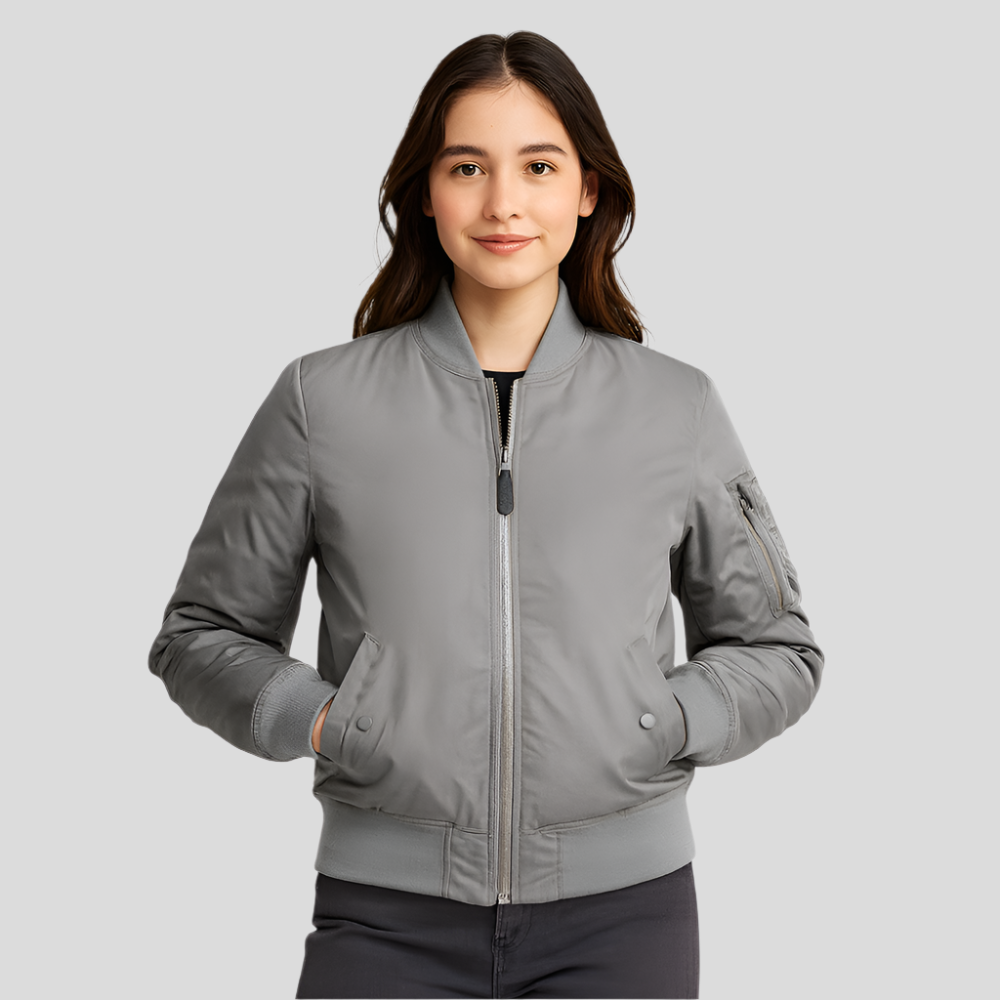 Veste pilote MA-1 pour femmes - Design classique - Bord-côte