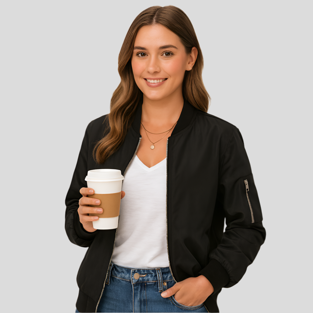 Veste aviateur zippée - Style pilote décontracté pour femmes - Confort et style