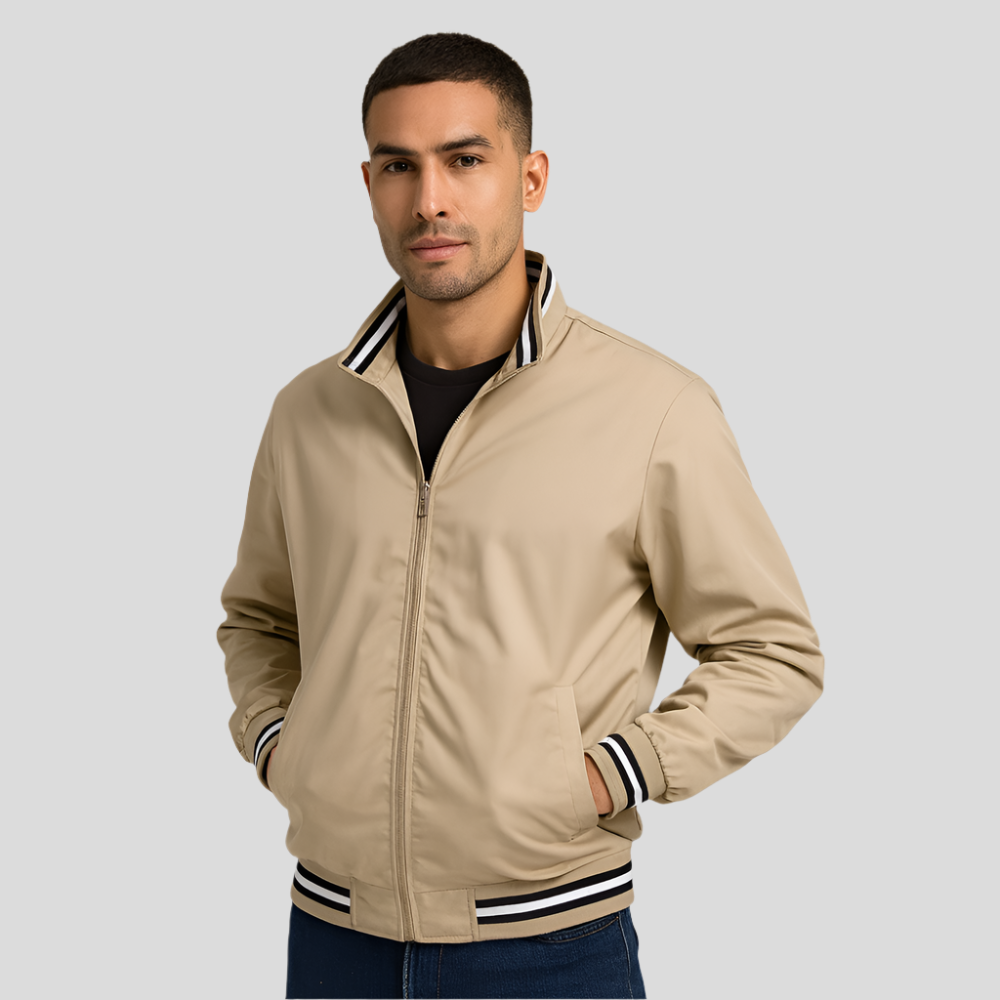 Veste bomber pour hommes - détails rayés - confort stylé