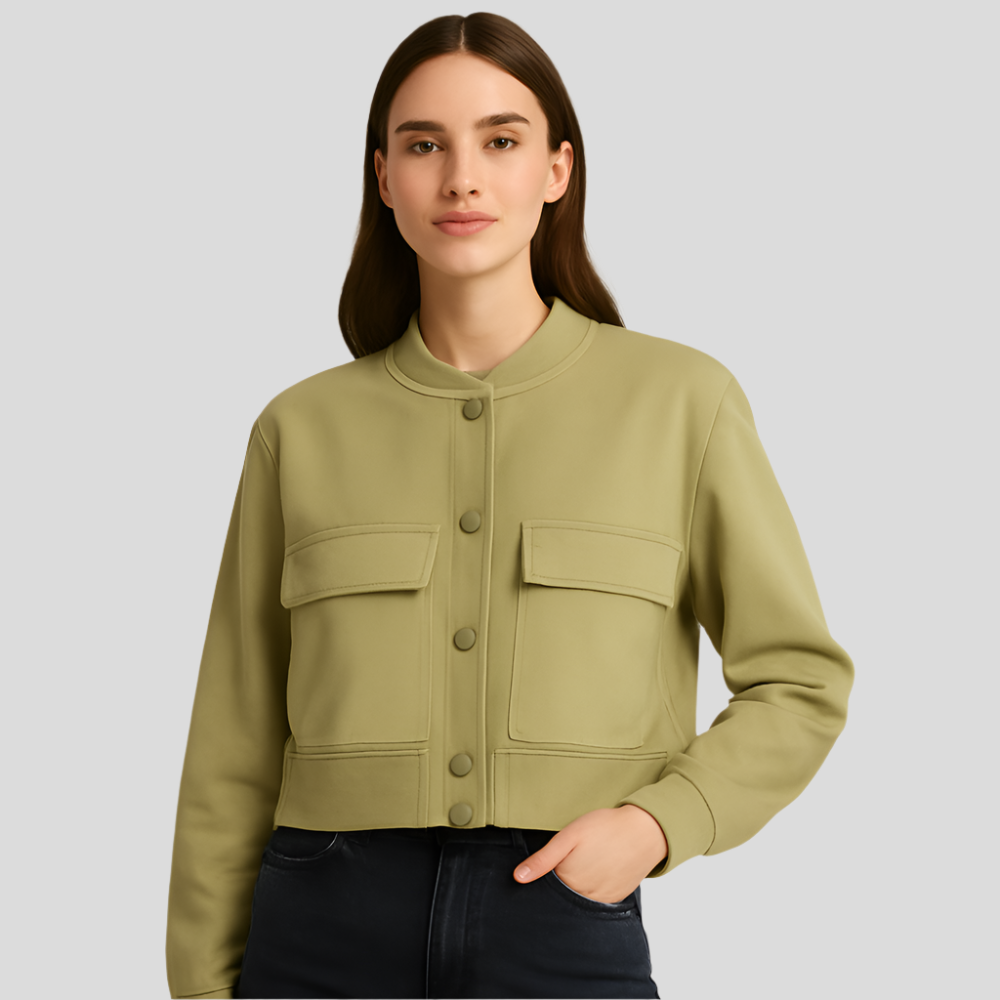 Veste pilote beige douce pour femmes - Style décontracté et confortable