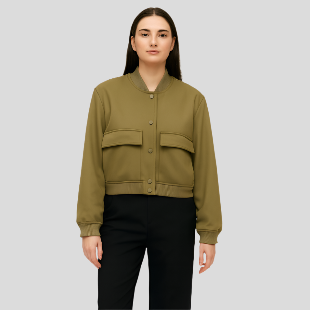Veste pilote beige douce pour femmes - Style décontracté et confortable