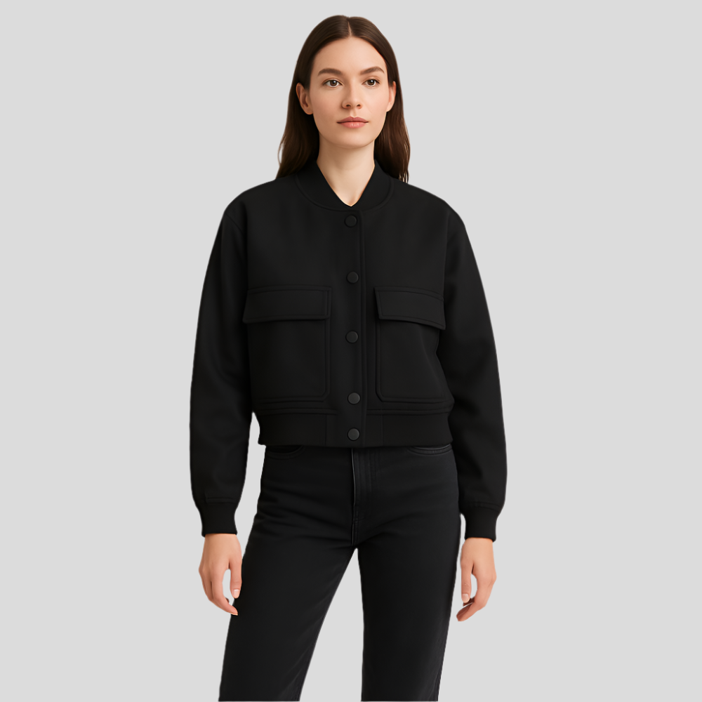Veste pilote beige douce pour femmes - Style décontracté et confortable