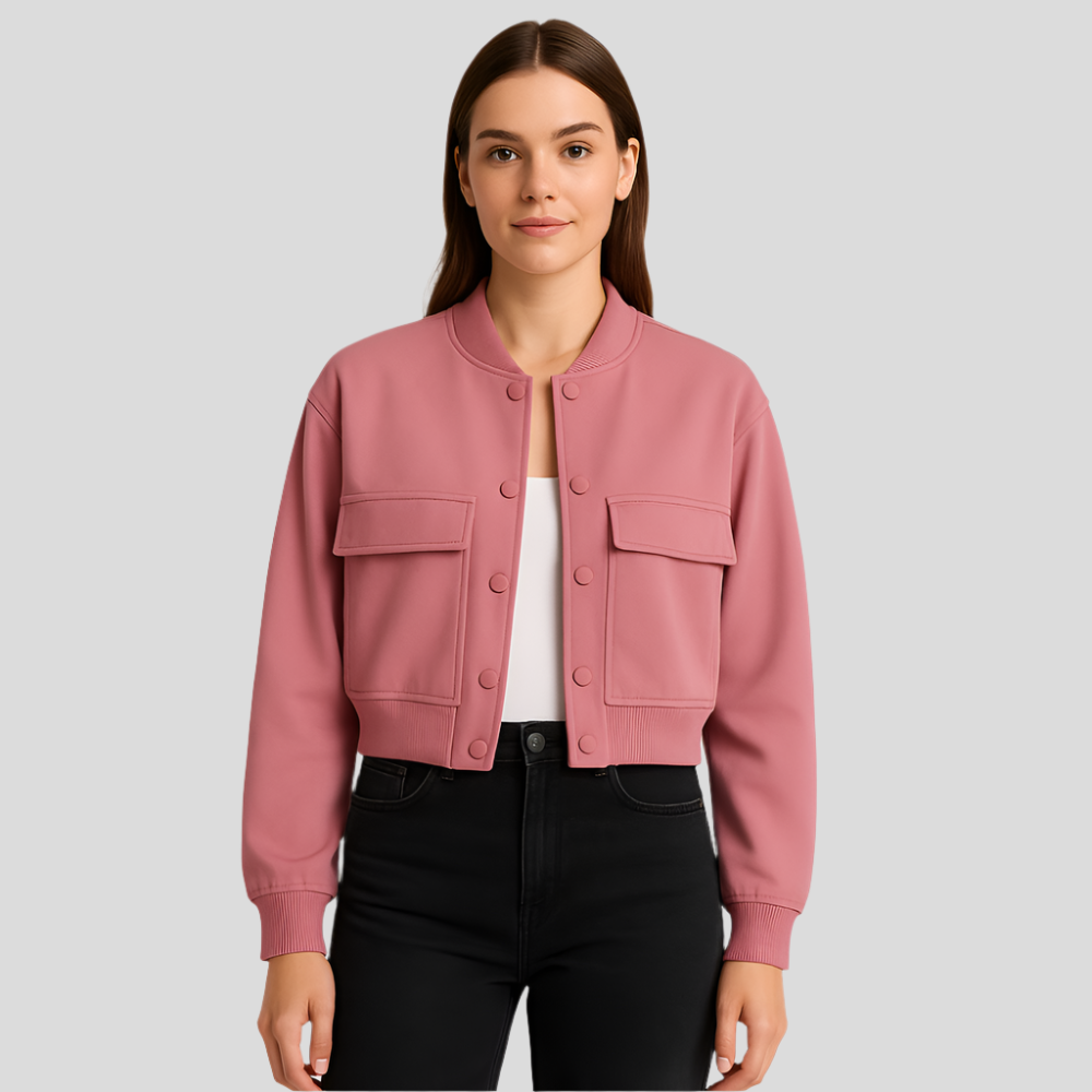 Veste pilote beige douce pour femmes - Style décontracté et confortable