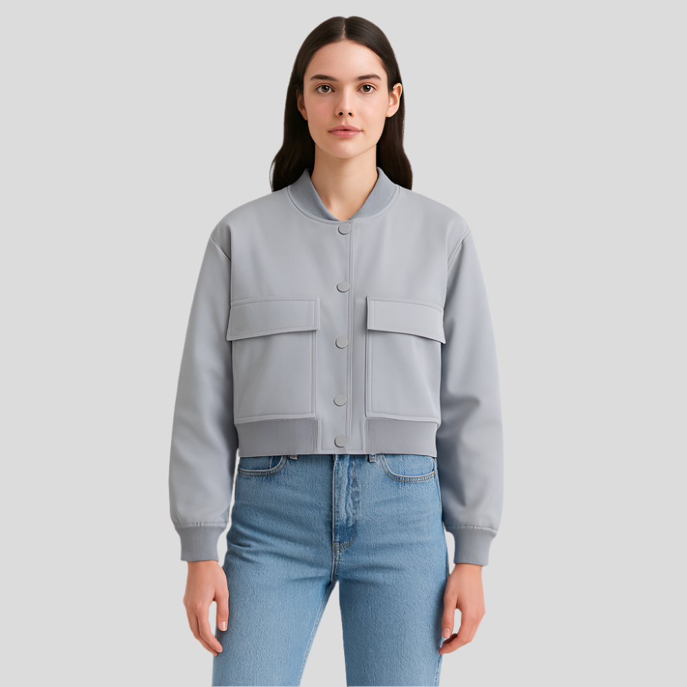 Veste pilote beige douce pour femmes - Style décontracté et confortable