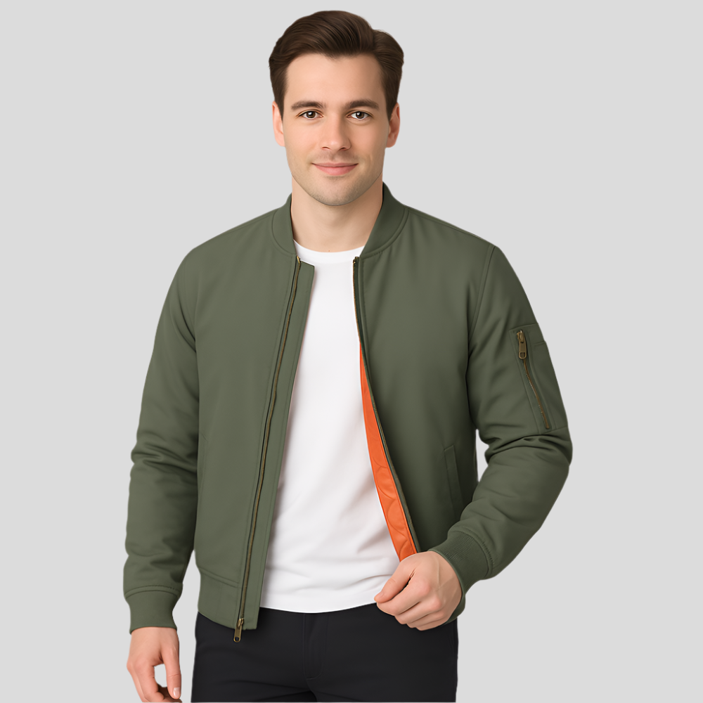 Veste Pilote Homme - Design Classique - Style Intemporel à Fermeture Éclair