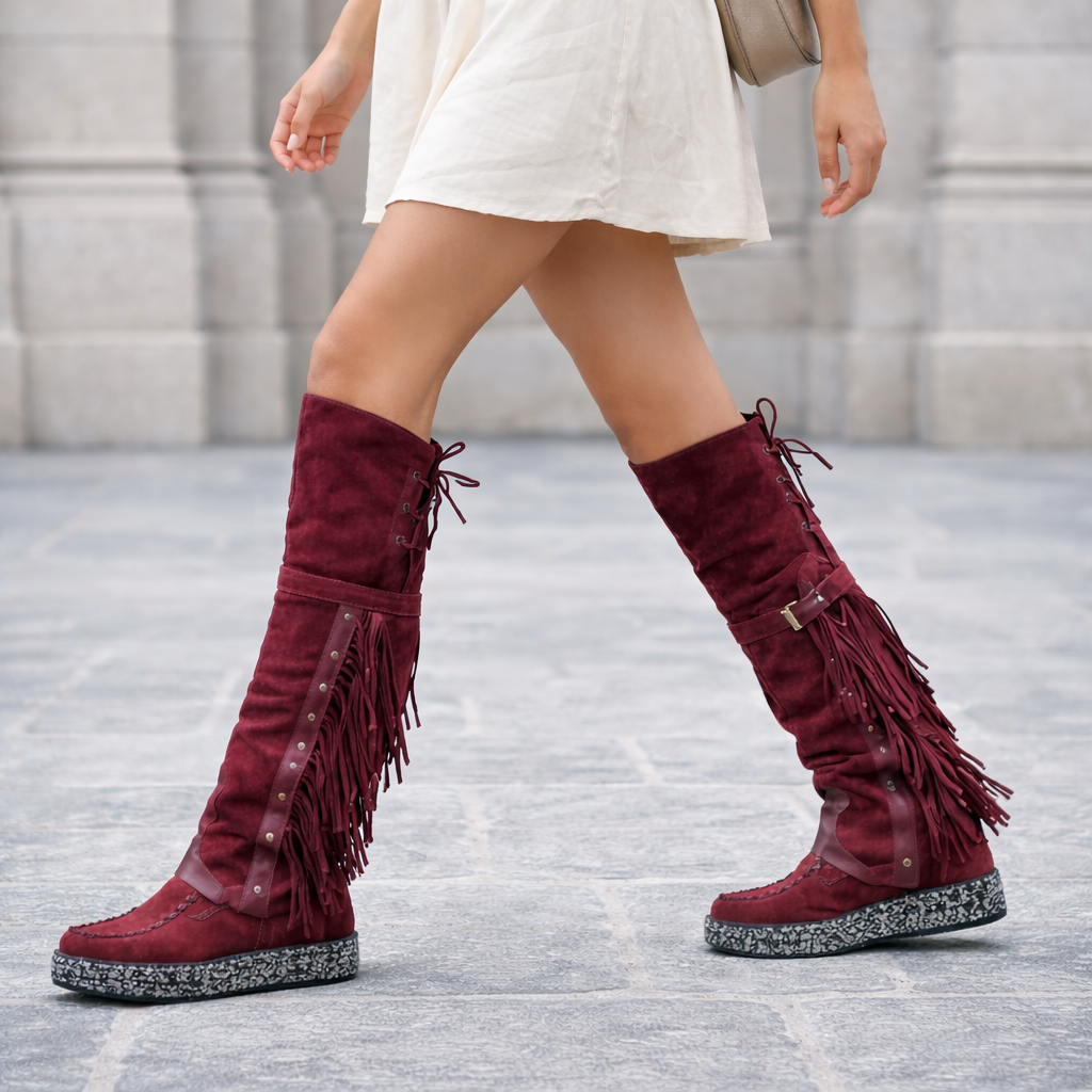 Bottes Hautes à Franges Femme Confort & Style