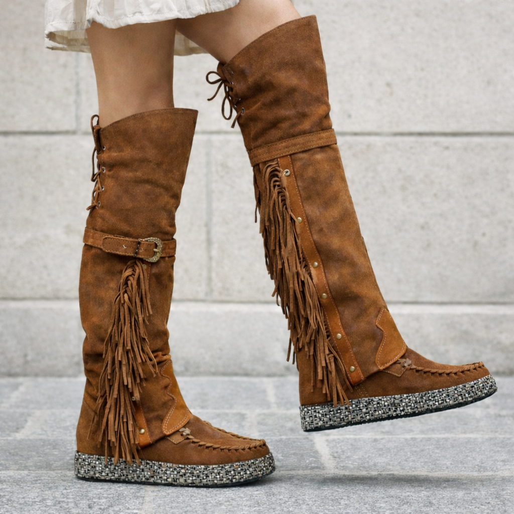 Bottes Hautes à Franges Femme Confort & Style