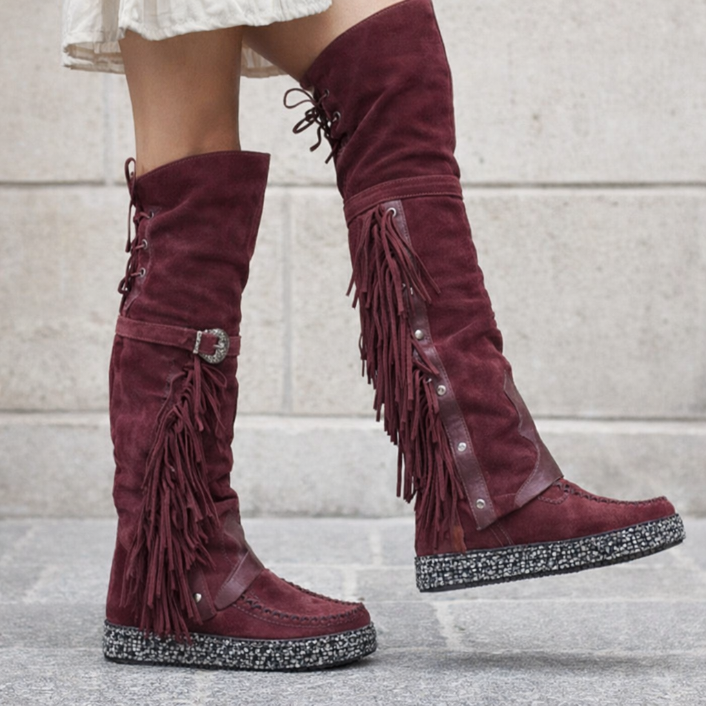 Bottes Hautes à Franges Femme Confort & Style