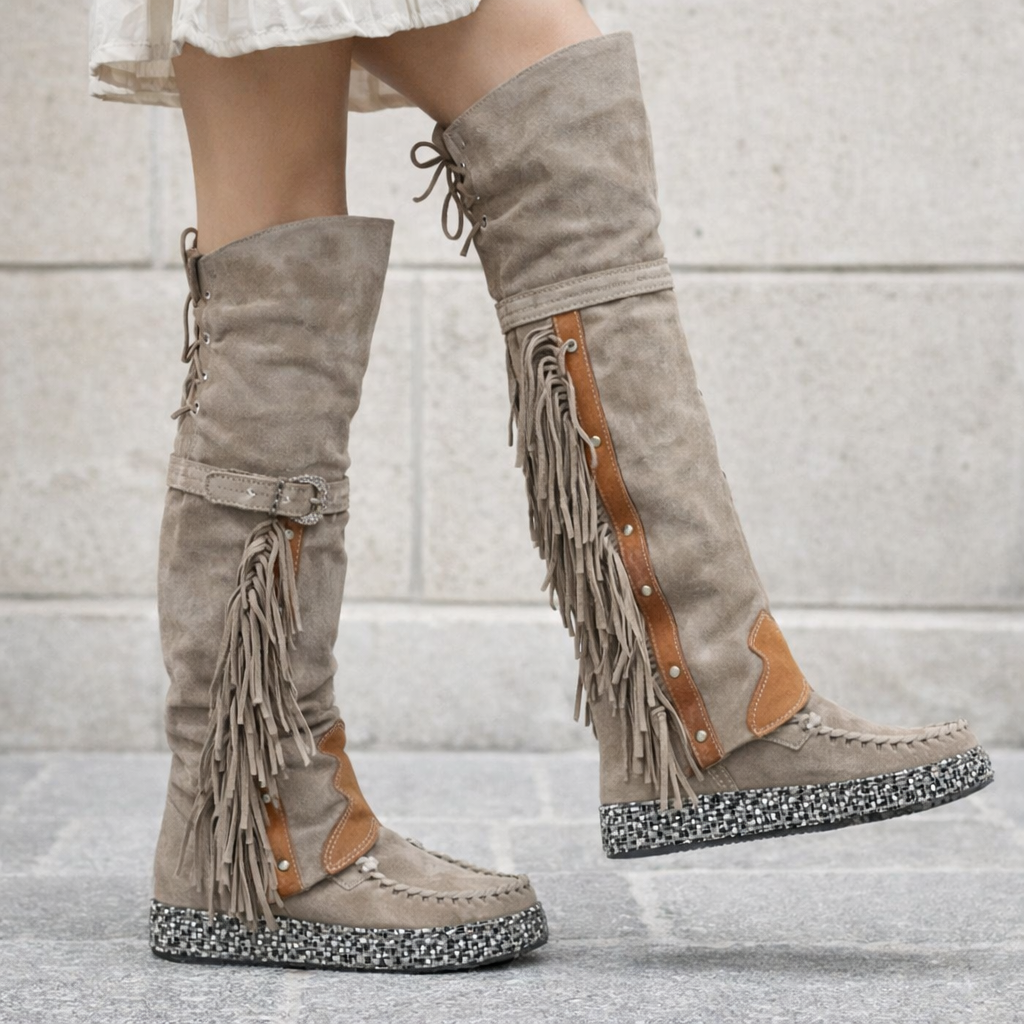 Bottes Hautes à Franges Femme Confort & Style