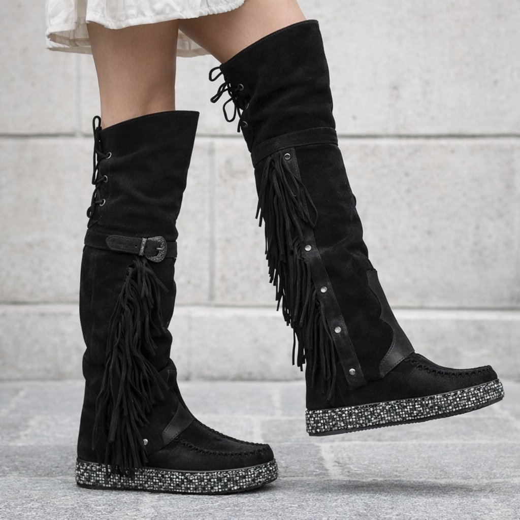 Bottes Hautes à Franges Femme Confort & Style