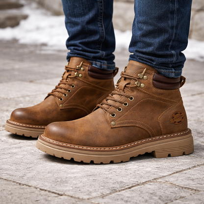 Bottes de travail lacées en cuir véritable imperméables – Aito