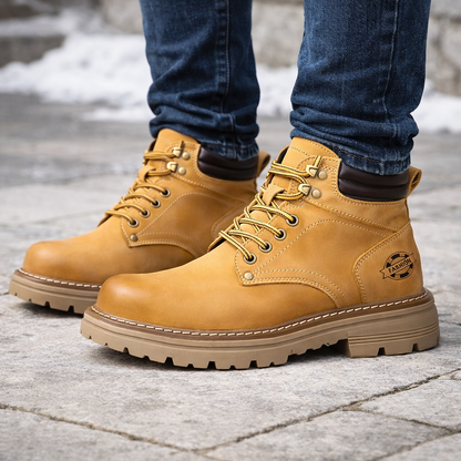 Bottes de travail lacées en cuir véritable imperméables – Aito