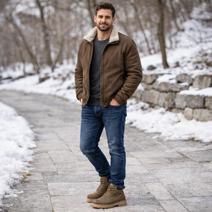 Bottes de travail lacées en cuir véritable imperméables – Aito