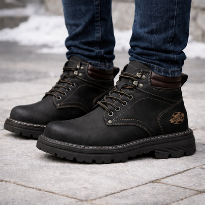 Bottes de travail lacées en cuir véritable imperméables – Aito