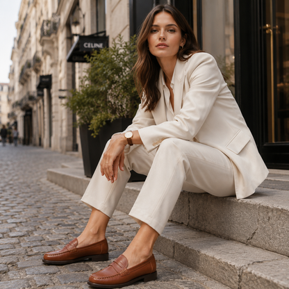 Women's leather moccasins | Classic penny loafers