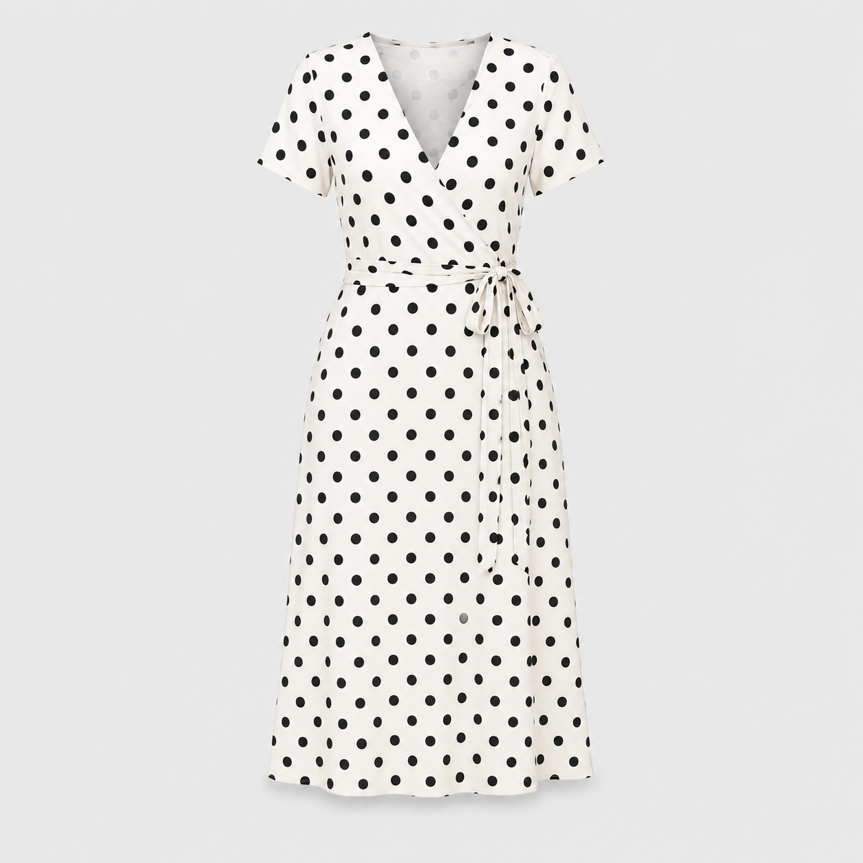 Robe Midi Femme | Pois, Lien Taille | Style Fluide Décontracté