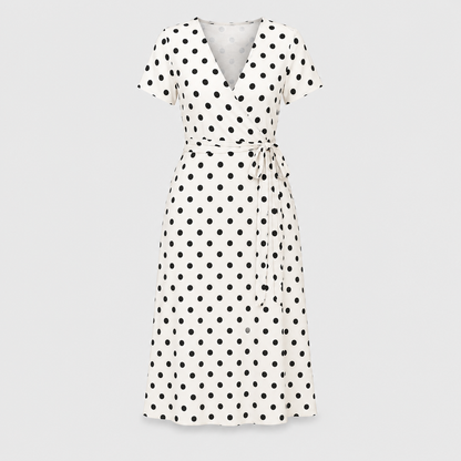 Robe Midi Femme | Pois, Lien Taille | Style Fluide Décontracté