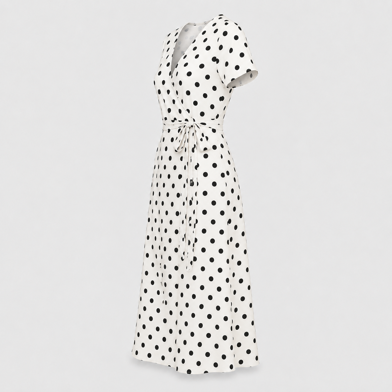 Robe Midi Femme | Pois, Lien Taille | Style Fluide Décontracté