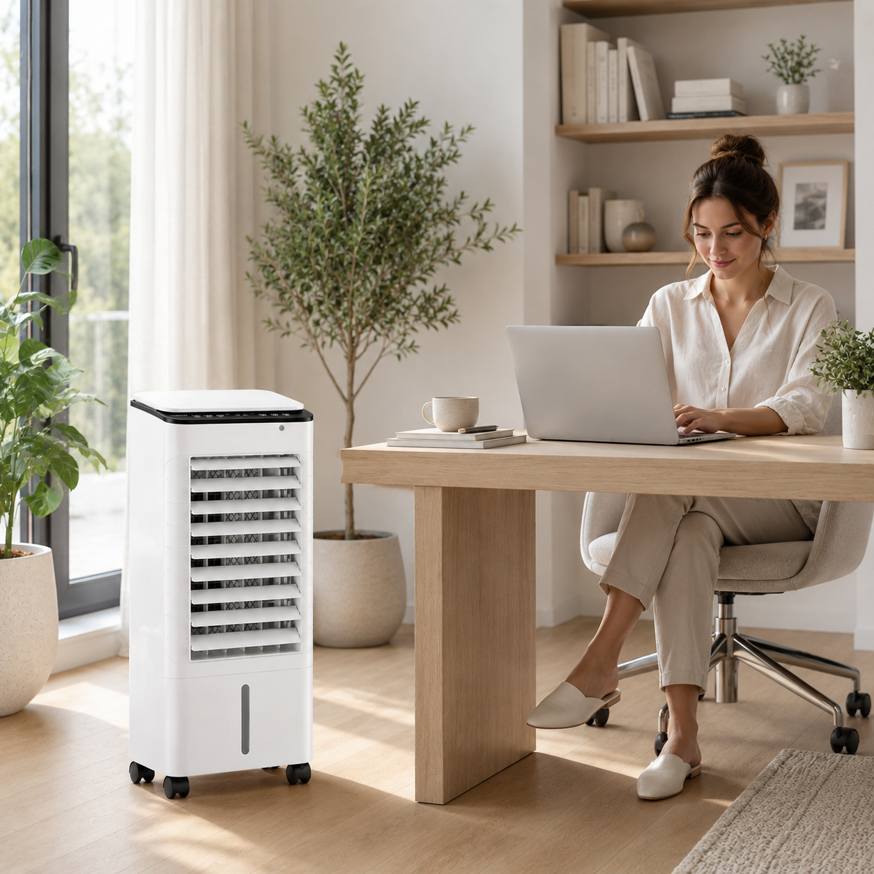Climatiseur portable | Refroidisseur d'air mobile, 4-en-1 | Télécommande, 3 vitesses