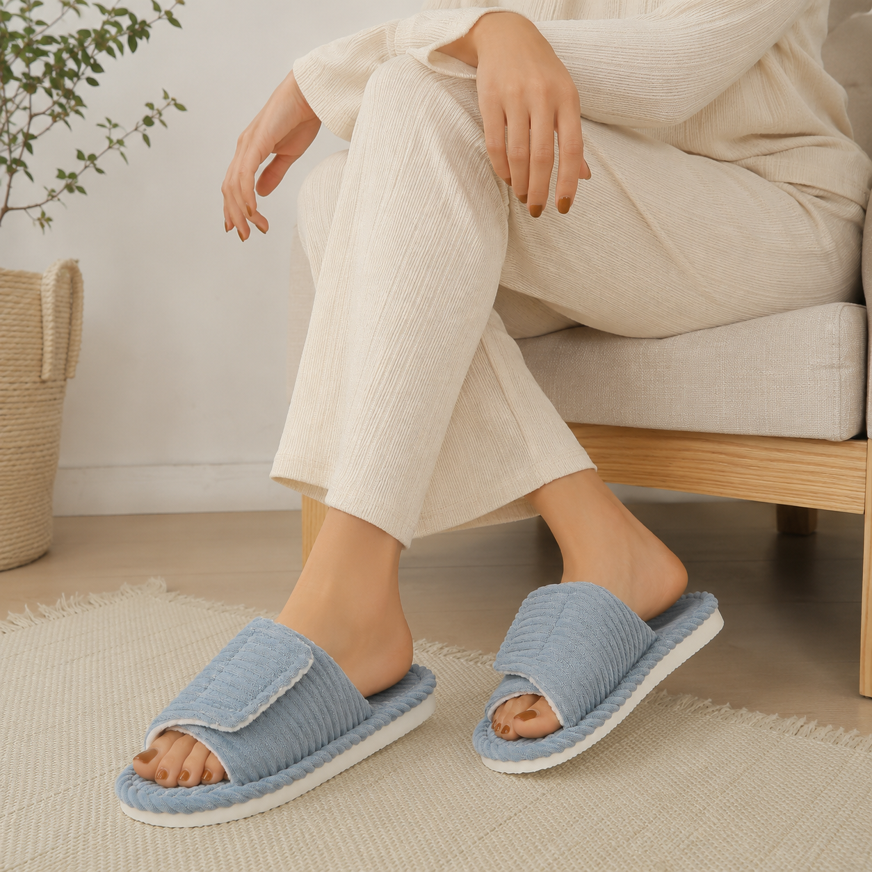 Women's Orthopedic Slippers | Fleece Lining | Velcro Closure