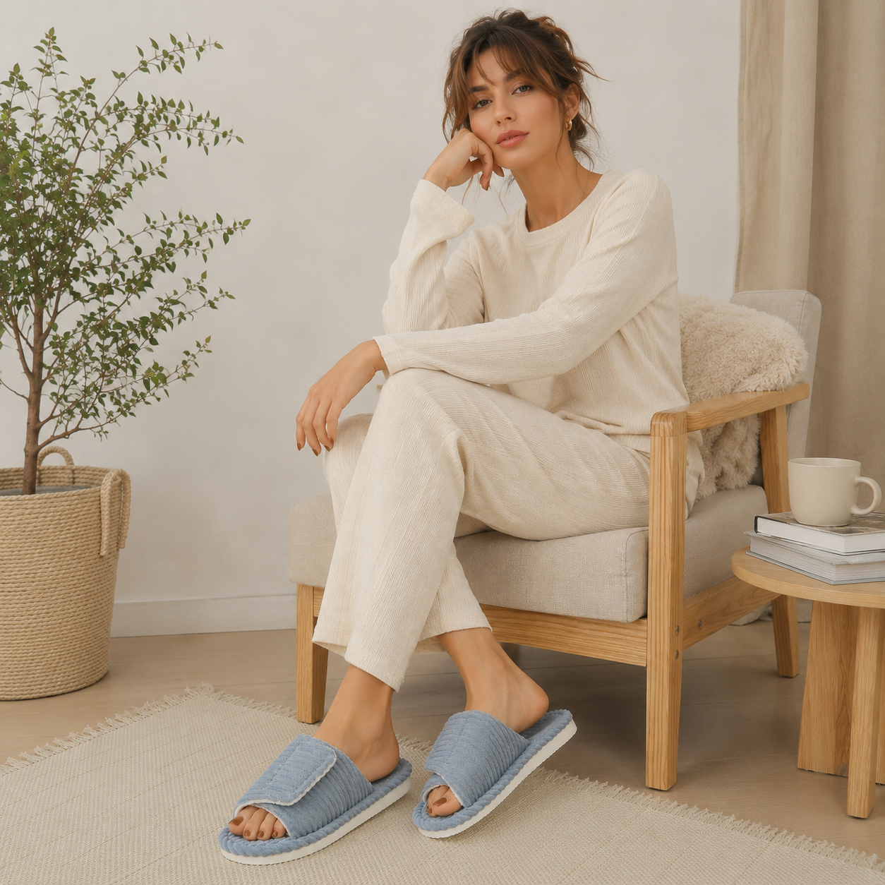 Women's Orthopedic Slippers | Fleece Lining | Velcro Closure