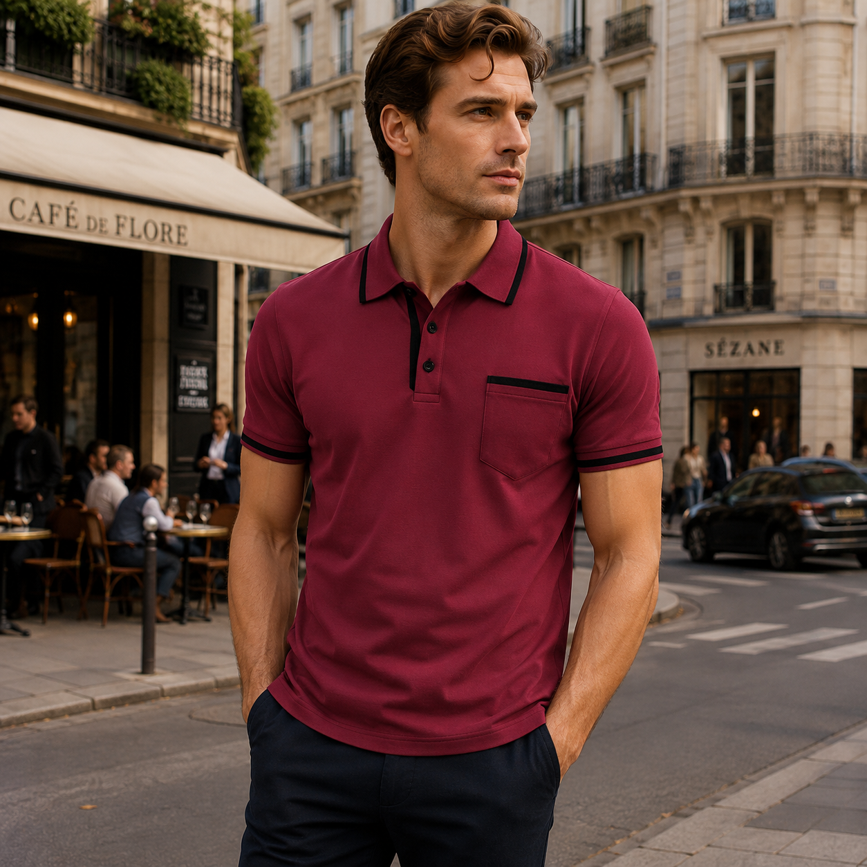 Chemise Polo Ajustée Endymion pour Hommes | Coupes Élégantes et Audacieuses