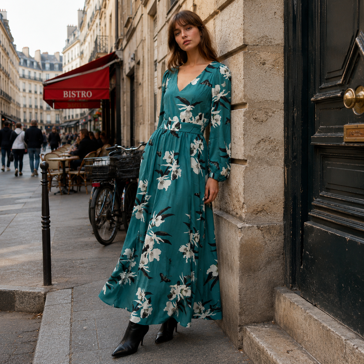 Torill - Maxi Evening Dress - Elegant - Floral - Women