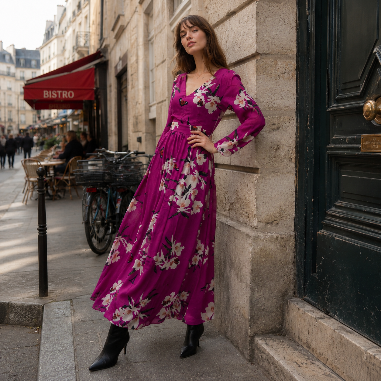 Torill - Maxi Evening Dress - Elegant - Floral - Women