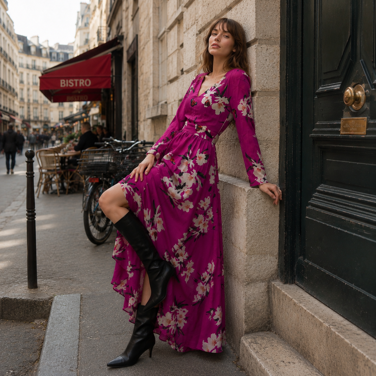 Torill - Maxi Evening Dress - Elegant - Floral - Women