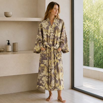 Peignoir Kimono Mousseline Coton 100% Respirant SereniLuxe
